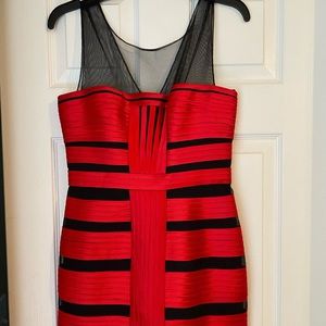 BCBG red and black bandage dress